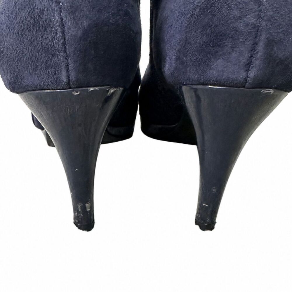 Bandolino Christiana Navy Blue Suede Ankle Boots Womens Size 7M Heeled Booties - Picture 8 of 15